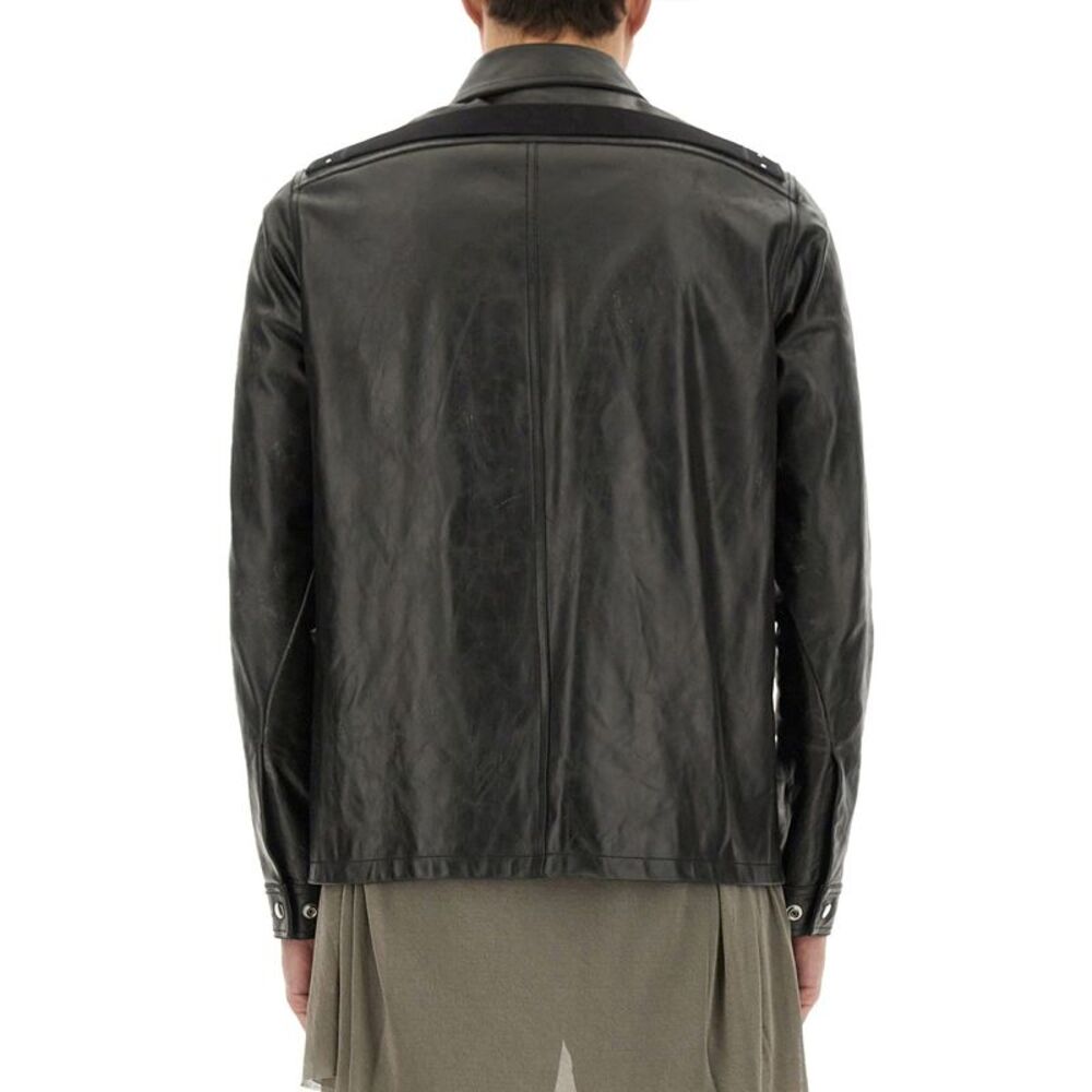 Rick Owens Men Leather "Brad" Jacket - Picture 3 of 4